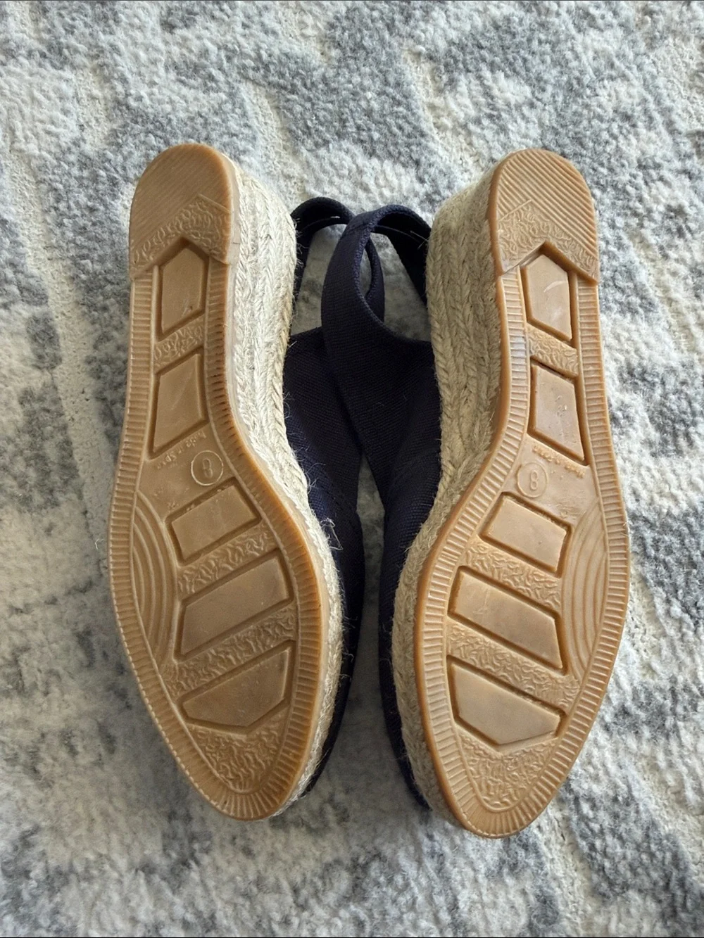 Sesto Meucci Navy Canvas Espadrille Slingback Wedges